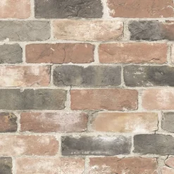 Brewster/ASP Reclaimed Bricks Dusty Red Rustic Wallpaper Online