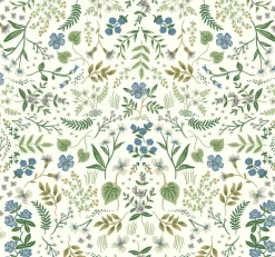 York RI5155 Blue/Green Wildwood Wallpaper> Architectural