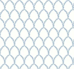 York RI5180 Blue/White Laurel Wallpaper> Architectural