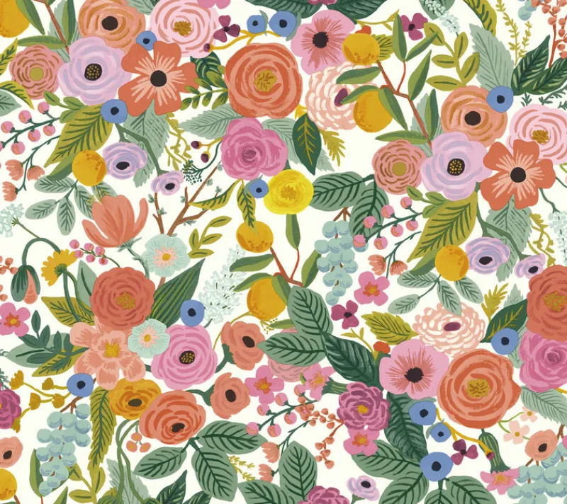 York RI5119 Coral/Orange Garden Party Wallpaper Sale