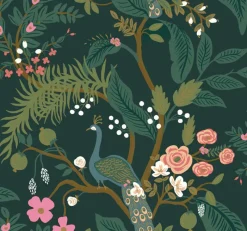 York RI5168 Emerald Peacock Wallpaper> Animals & Insects