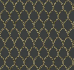 York RI5177 Gold/Black Laurel Wallpaper> Architectural