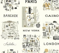 York RI5161 Gray/Gold City Maps Wallpaper Sale