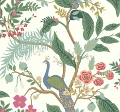 York RI5174 Periwinkle Peacock Wallpaper> Animals & Insects