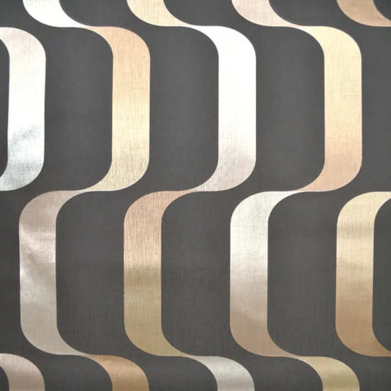 York Ribbon Black Taupe Wallpaper> Damask, Trellis & Geometrics