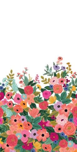 York RI5190M Cream/Bright Pink Garden Party Wallpaper Mural> Florals