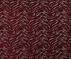 Europatex Safari Tiger Burgundy Fabric Hot