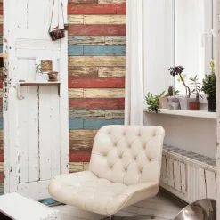 Brewster/ASP Scrap Wood Red Weathered Texture Wallpaper> Damask, Trellis & Geometrics