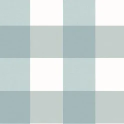Brewster Selah Teal Gingham Wallpaper