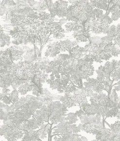 Brewster Spinney Grey Toile Wallpaper Discount