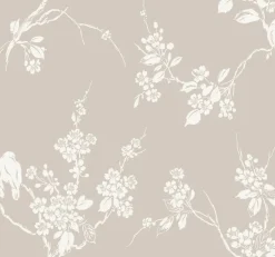 York SS2591 Taupe Imperial Blossoms Branch Wallpaper Online