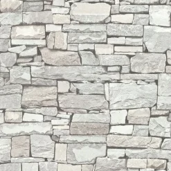 Brewster Tallulah Grey Stone Wallpaper Outlet