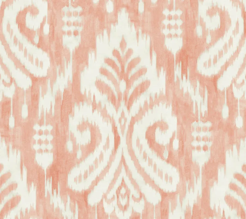York TC2646 Coral Hawthorne Ikat Wallpaper> Florals