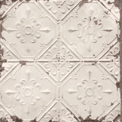 Brewster/ASP Tin Ceiling Beige Distressed Tiles Wallpaper> Florals
