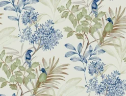 York TL1928 Green/Blue Handpainted Songbird Wallpaper