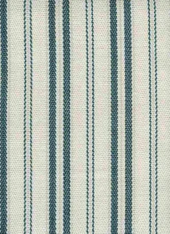 Laura Kiran Twill Ticking Teal White Fabric> Stripes & Chevrons