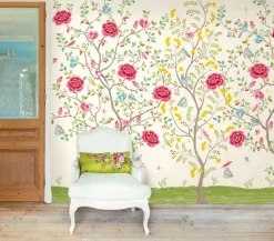 Brewster White Morning Glory Wallpaper Mural> Contemporary & Modern