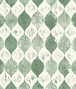 York Woodblock Print Forest Green Magnolia Home Vol. II Wallpaper Online