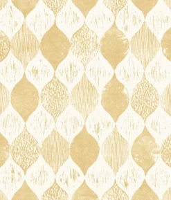 York Woodblock Print Yellow Magnolia Home Vol. II Wallpaper Sale