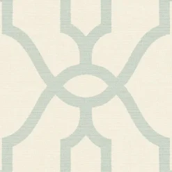 York Woven Trellis Eggshell Blue on Cream Magnolia Home Vol. II Wallpaper Sale