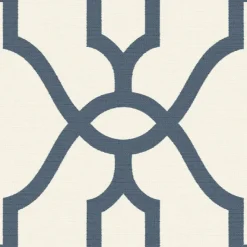 York Woven Trellis Federal Blue on White Magnolia Home Vol. II Wallpaper> Florals