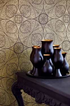 Brewster Yasamin Brass Mehndi Medallion Wallpaper Best