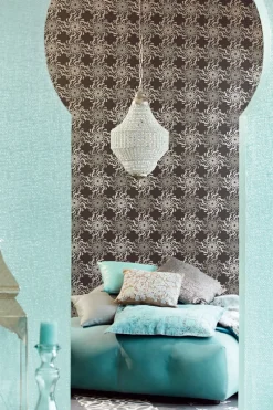 Brewster Ziba Aquamarine Metallic Woven Texture Wallpaper> Contemporary & Modern