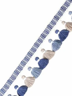 Stock/Classical Elements ZN100 392 Classical Elements 1.75 inch Blue Tan Tassel Trim> Toile