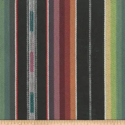 Laura Kiran Zuni Stripe Black Multi Fabric> Stripes & Chevrons